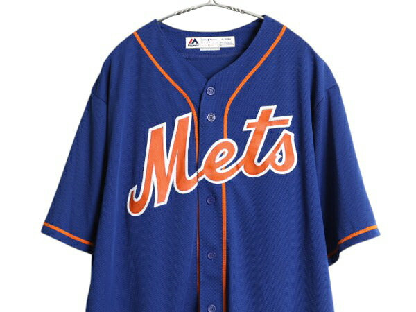 メッツ ベースボール シャツ メンズ XL / MLB オフィシャル マジェスティック 大リーグ ユニフォーム ゲームシャツ ジャージ 大きいサイズ