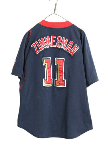 ナショナルズ ベースボール シャツ メンズ L / MLB オフィシャル ナイキ 大リーグ ユニフォーム ゲームシャツ ジャージ スウッシュ 重ね着