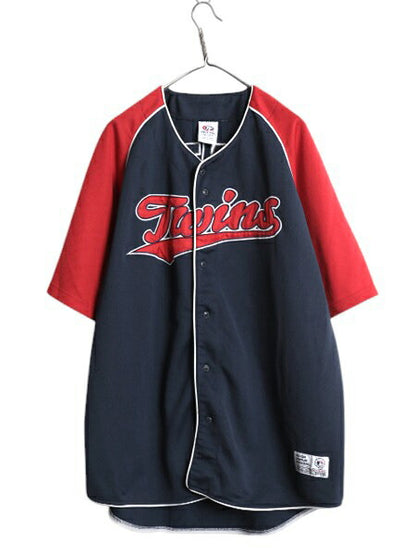 ツインズ ベースボール シャツ メンズ XXL / MLB オフィシャル トゥルーファン 大リーグ ユニフォーム ゲームシャツ ジャージ 大きいサイズ
