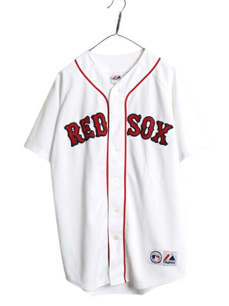 レッドソックス ベースボール シャツ メンズ M / MLB オフィシャル マジェスティック 大リーグ ユニフォーム ゲームシャツ ジャージ 重ね着