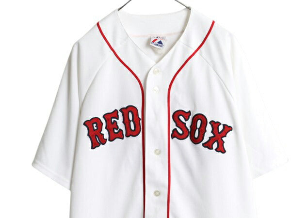 レッドソックス ベースボール シャツ メンズ XXL 程 MLB オフィシャル マジェスティック 大リーグ ユニフォーム ゲームシャツ 大きいサイズ
