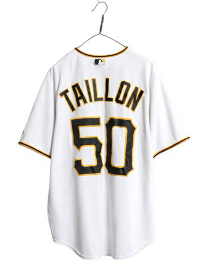 パイレーツ ベースボール シャツ メンズ L / MLB オフィシャル マジェスティック 大リーグ ユニフォーム ゲームシャツ ジャージ 半袖シャツ