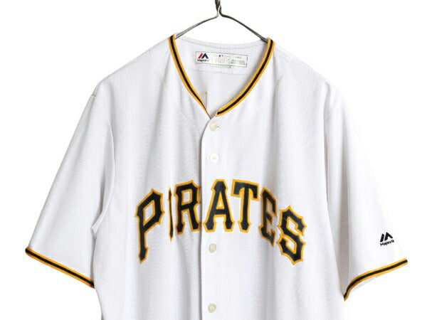 パイレーツ ベースボール シャツ メンズ L / MLB オフィシャル マジェスティック 大リーグ ユニフォーム ゲームシャツ ジャージ 半袖シャツ