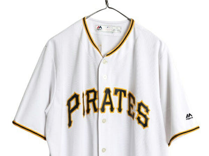 パイレーツ ベースボール シャツ メンズ L / MLB オフィシャル マジェスティック 大リーグ ユニフォーム ゲームシャツ ジャージ 半袖シャツ