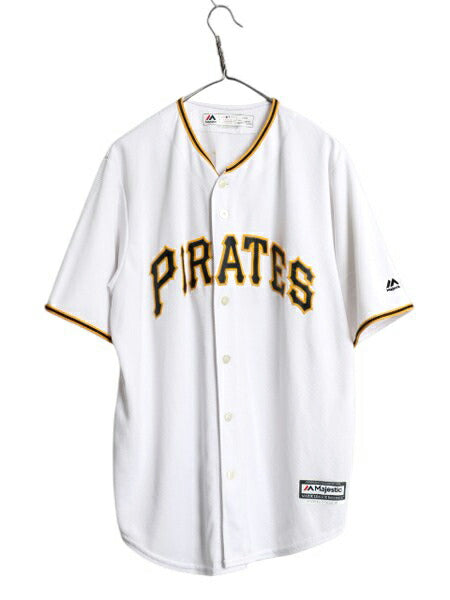 パイレーツ ベースボール シャツ メンズ L / MLB オフィシャル マジェスティック 大リーグ ユニフォーム ゲームシャツ ジャージ 半袖シャツ