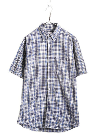 ブルックスブラザーズ インディアン マドラス チェック 半袖 ボタンダウン シャツ メンズ L BROOKS BROTHERS 346 半袖シャツ マルチカラー