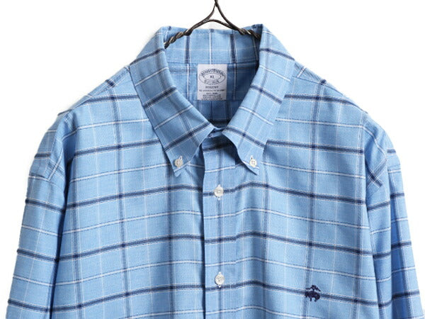 ブルックスブラザーズ チェック ボタンダウン 長袖 シャツ メンズ XL / 古着 Brooks Brothers ピマ コットン ノーアイロン 大きいサイズ BD