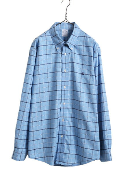 ブルックスブラザーズ チェック ボタンダウン 長袖 シャツ メンズ XL / 古着 Brooks Brothers ピマ コットン ノーアイロン 大きいサイズ BD