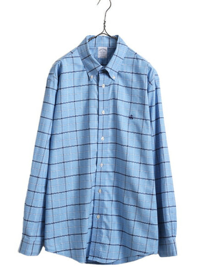 ブルックスブラザーズ チェック ボタンダウン 長袖 シャツ メンズ XL / 古着 Brooks Brothers ピマ コットン ノーアイロン 大きいサイズ BD