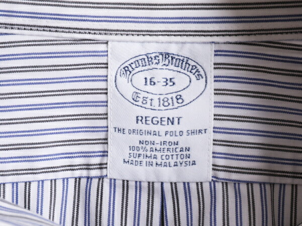 ブルックスブラザーズ ストライプ ボタンダウン 長袖 シャツ メンズ L 程 古着 Brooks Brothers ピマ コットン ノーアイロン ワイシャツ BD