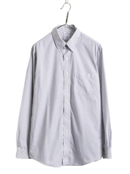 ブルックスブラザーズ ストライプ ボタンダウン 長袖 シャツ メンズ L 程 古着 Brooks Brothers ピマ コットン ノーアイロン ワイシャツ BD