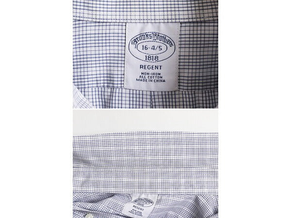 ブルックスブラザーズ チェック 長袖 シャツ メンズ L 程/ Brooks Brothers コットン ノーアイロン ワイシャツ 長袖シャツ ポケット付き