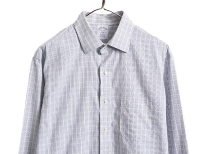ブルックスブラザーズ チェック 長袖 シャツ メンズ L 程/ Brooks Brothers コットン ノーアイロン ワイシャツ 長袖シャツ ポケット付き