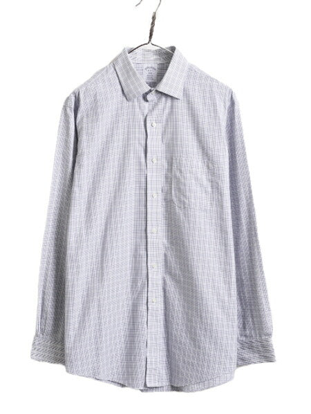 ブルックスブラザーズ チェック 長袖 シャツ メンズ L 程/ Brooks Brothers コットン ノーアイロン ワイシャツ 長袖シャツ ポケット付き