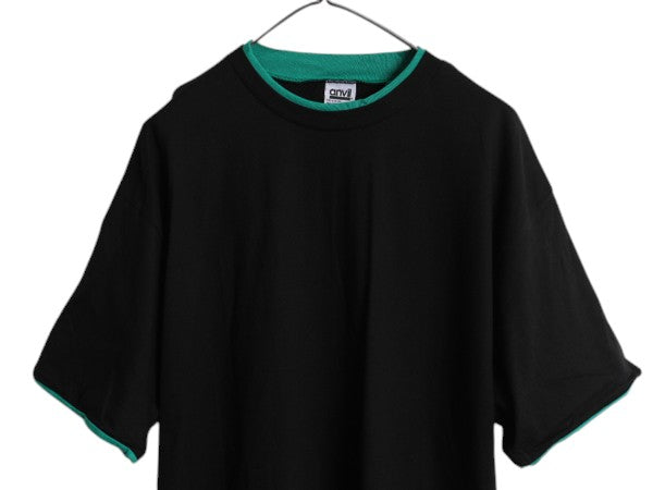 デッドストック 90s USA製 アンビル 無地 半袖 Tシャツ メンズ レディース XL 黒 オールド ヘビーウェイト コットン ブラック 大きいサイズ