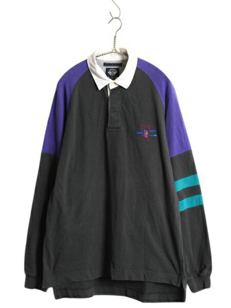 90s ドッカーズ リーバイス 長袖 ラガーシャツ メンズ L / オールド 長袖シャツ ポロシャツ ラグビー コットン ワンポイント マルチカラー