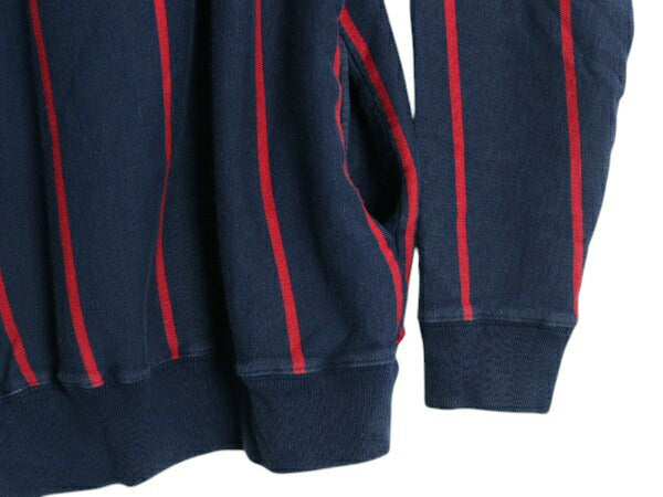 90s ポロ ラルフローレン ハーフジップ スウェット キッズ L メンズ S 程/ オールド クッキークレスト ハイネック ストライプ プルオーバー