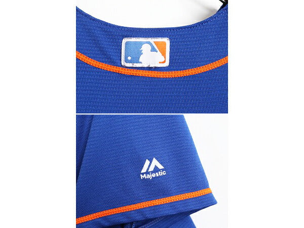 MLB オフィシャル Majestic メッツ ベースボール シャツ メンズ S / ユニフォーム ゲームシャツ メジャーリーグ 半袖シャツ 大リーグ 野球