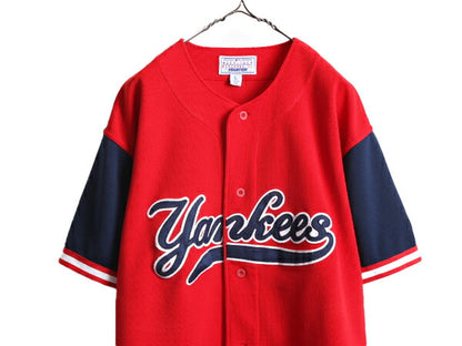 MLB オフィシャル スターター ヤンキース ベースボール シャツ メンズ L / ユニフォーム ゲームシャツ 半袖シャツ メジャーリーグ 大リーグ