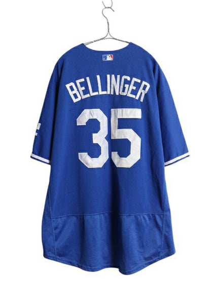 ドジャース ベースボール シャツ メンズ XXL 程/ MLB オフィシャル マジェスティック 大リーグ ユニフォーム ゲームシャツ 大きいサイズ 青