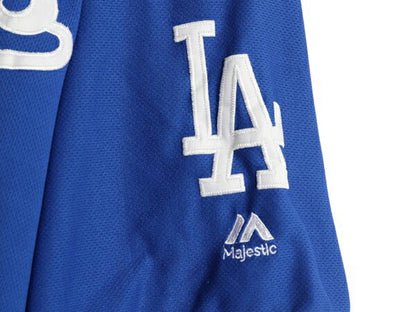 ドジャース ベースボール シャツ メンズ XXL 程/ MLB オフィシャル マジェスティック 大リーグ ユニフォーム ゲームシャツ 大きいサイズ 青