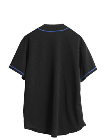 USA製 メッツ ベースボール シャツ メンズ M / MLB オフィシャル マジェスティック 大リーグ ユニフォーム ゲームシャツ ジャージ ブラック
