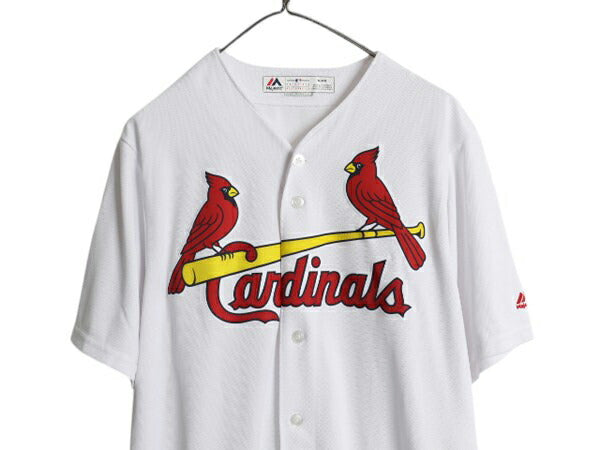 カージナルス ベースボール シャツ メンズ M / MLB オフィシャル マジェスティック 大リーグ ユニフォーム ゲームシャツ 半袖シャツ 重ね着