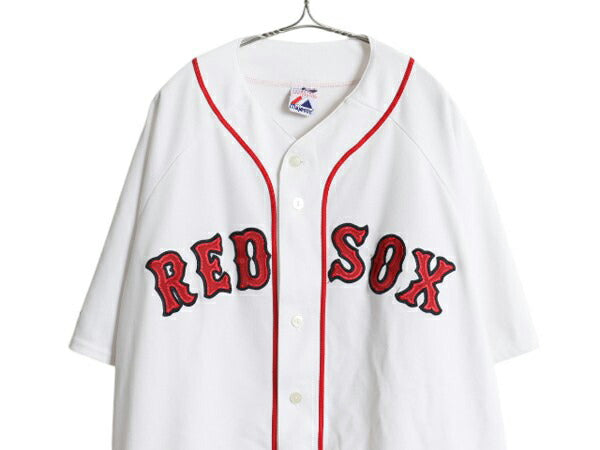 レッドソックス ベースボール シャツ メンズ XXL 程 MLB オフィシャル マジェスティック 大リーグ ユニフォーム ゲームシャツ 大きいサイズ
