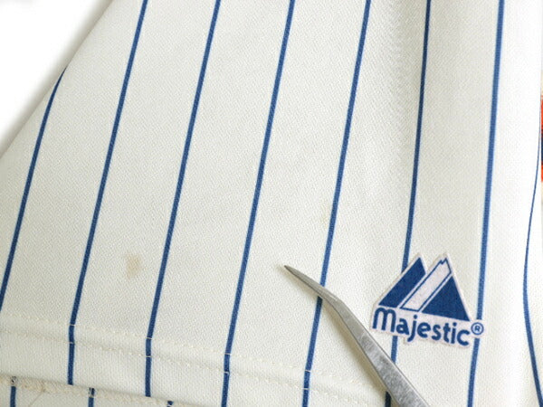メッツ ベースボール シャツ メンズ L 古着 MLB オフィシャル マジェスティック 大リーグ ユニフォーム ゲームシャツ ジャージ 半袖シャツ