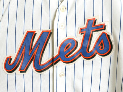 メッツ ベースボール シャツ メンズ L 古着 MLB オフィシャル マジェスティック 大リーグ ユニフォーム ゲームシャツ ジャージ 半袖シャツ