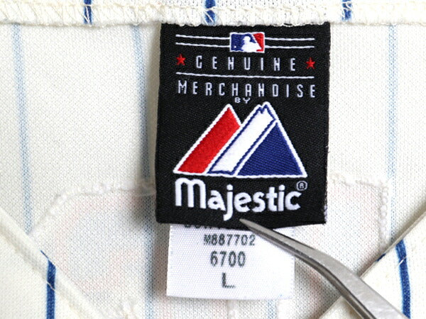 メッツ ベースボール シャツ メンズ L 古着 MLB オフィシャル マジェスティック 大リーグ ユニフォーム ゲームシャツ ジャージ 半袖シャツ