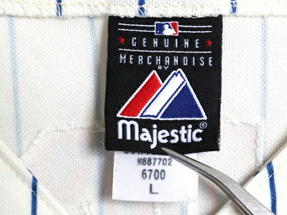 メッツ ベースボール シャツ メンズ L 古着 MLB オフィシャル マジェスティック 大リーグ ユニフォーム ゲームシャツ ジャージ 半袖シャツ