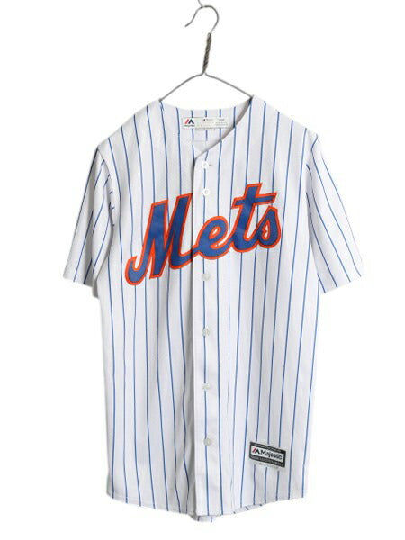 メッツ ベースボール シャツ メンズ S 古着 MLB オフィシャル マジェスティック 大リーグ ユニフォーム ゲームシャツ ジャージ 半袖シャツ