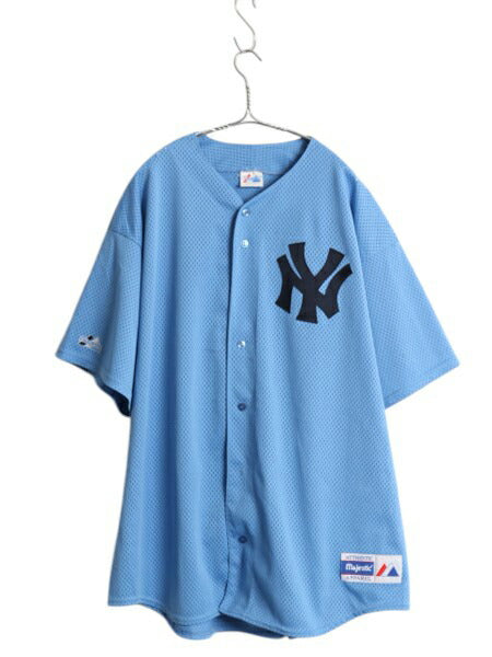 USA製 ヤンキース ベースボール シャツ メンズ XXL / MLB オフィシャル マジェスティック 大リーグ ユニフォーム 半袖シャツ 大きいサイズ