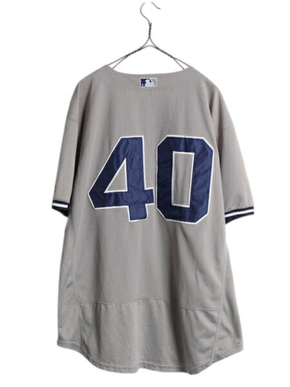 ヤンキース ベースボール シャツ メンズ XL 程/ MLB オフィシャル マジェスティック 大リーグ ユニフォーム ジャージ 大きいサイズ 重ね着