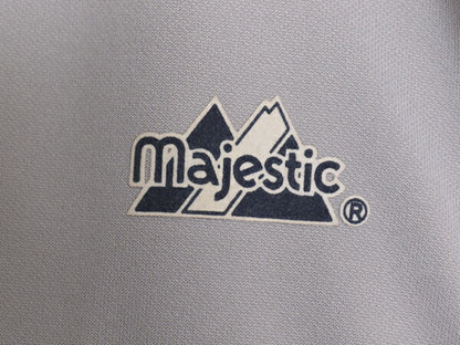 ヤンキース ベースボール シャツ メンズ XL 程/ MLB オフィシャル マジェスティック 大リーグ ユニフォーム 重ね着 ジャージ 大きいサイズ