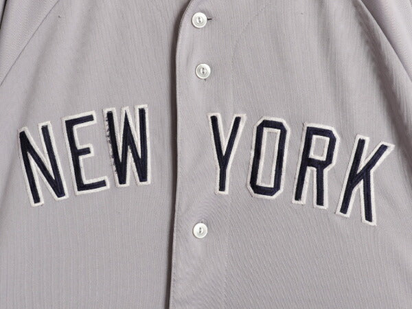 ヤンキース ベースボール シャツ メンズ XL 程/ MLB オフィシャル マジェスティック 大リーグ ユニフォーム 重ね着 ジャージ 大きいサイズ