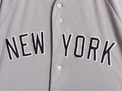 ヤンキース ベースボール シャツ メンズ XL 程/ MLB オフィシャル マジェスティック 大リーグ ユニフォーム 重ね着 ジャージ 大きいサイズ