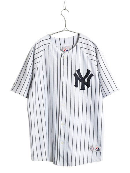 ヤンキース ベースボール シャツ メンズ S 程/ MLB オフィシャル マジェスティック 大リーグ ユニフォーム ゲームシャツ 半袖シャツ 重ね着