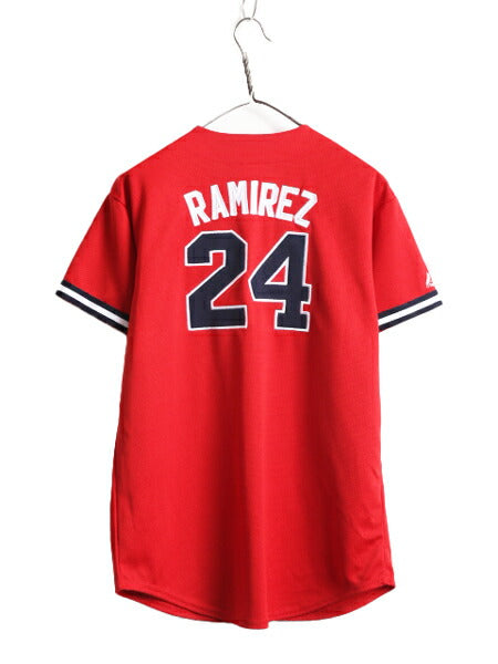 MLB オフィシャル Majestic レッドソックス ベースボール シャツ ボーイズ XL メンズ S 程/ 古着 ユニフォーム メジャーリーグ 半袖シャツ