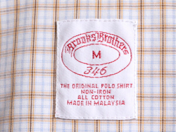 ブルックスブラザーズ チェック ボタンダウン 半袖 シャツ メンズ M / Brooks Brothers 346 半袖シャツ コットン ノーアイロン ワイシャツ