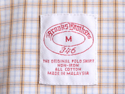 ブルックスブラザーズ チェック ボタンダウン 半袖 シャツ メンズ M / Brooks Brothers 346 半袖シャツ コットン ノーアイロン ワイシャツ