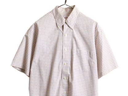ブルックスブラザーズ チェック ボタンダウン 半袖 シャツ メンズ M / Brooks Brothers 346 半袖シャツ コットン ノーアイロン ワイシャツ