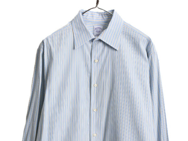 90s USA製 ブルックスブラザーズ ストライプ 長袖 シャツ メンズ L 程/ 90年代 オールド Brooks Brothers ドレス ワイシャツ ダブルカフス