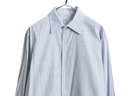 90s USA製 ブルックスブラザーズ ストライプ 長袖 シャツ メンズ L 程/ 90年代 オールド Brooks Brothers ドレス ワイシャツ ダブルカフス