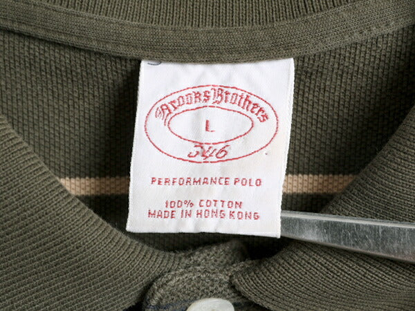 ブルックスブラザーズ ボーダー 鹿の子 長袖 ポロシャツ メンズ L / 古着 BROOKS BROTHERS 346 長袖シャツ コットン ワンポイント ボックス