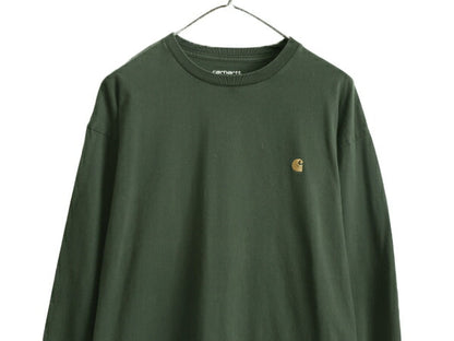 カーハート 長袖 Tシャツ メンズ L / CARHARTT ロンT ワンポイント ロゴT ヘビーウェイト ワーク 長袖Tシャツ クルーネック ロングスリーブ