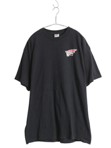 90s レッドウィング 両面 プリント 半袖 Tシャツ メンズ XL / オールド バックプリント ヘビーウェイト コットン 企業物 大きいサイズ 黒