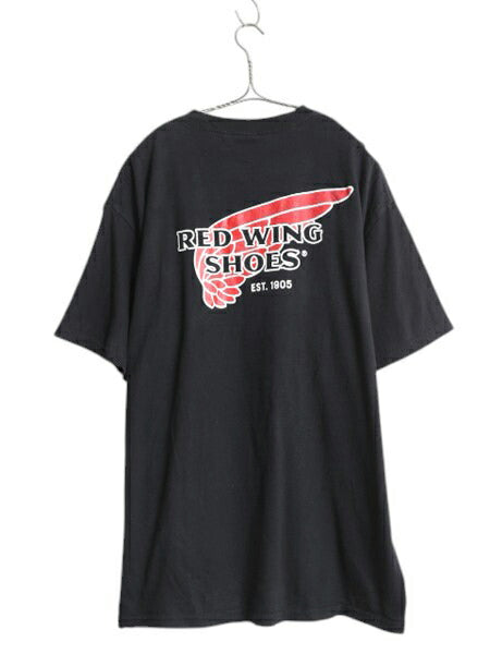 90s レッドウィング 両面 プリント 半袖 Tシャツ メンズ XL / オールド バックプリント ヘビーウェイト コットン 企業物 大きいサイズ 黒