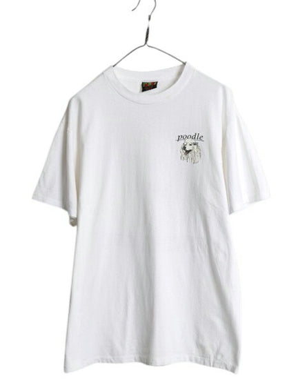 90s USA製 ドッグ アート イラスト 両面 プリント 半袖 Tシャツ メンズ レディース L / オールド アニマル キャラクター シングルステッチ